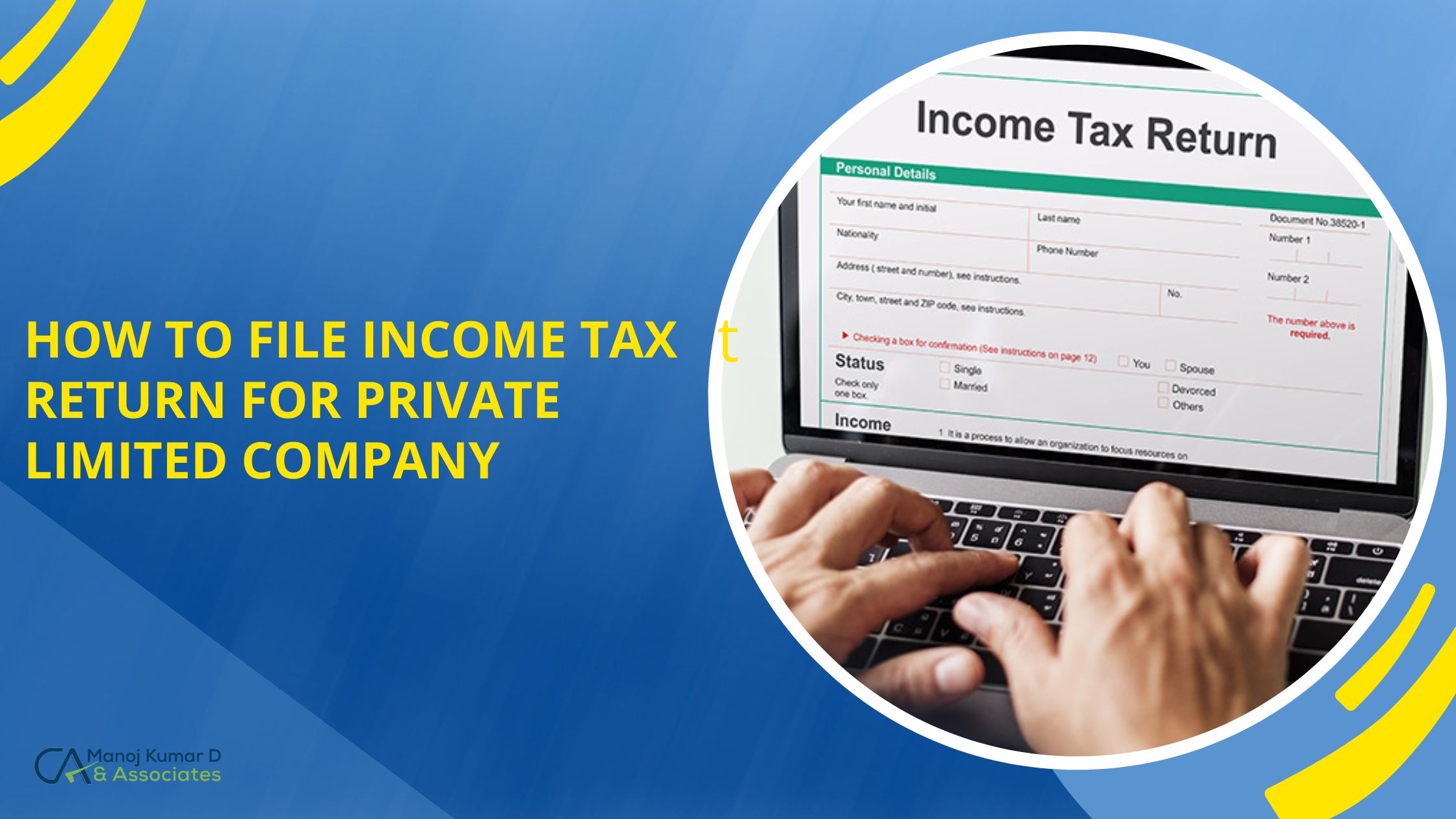Submit ITR Form for Private Limited Company